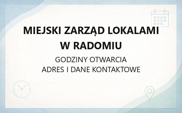 Miejski Zarząd Lokalami w Radomiu - kontakt i e-BOK